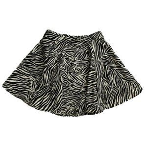 Cotton On XS Zebra Skater Skirt Flowy Mini Black White